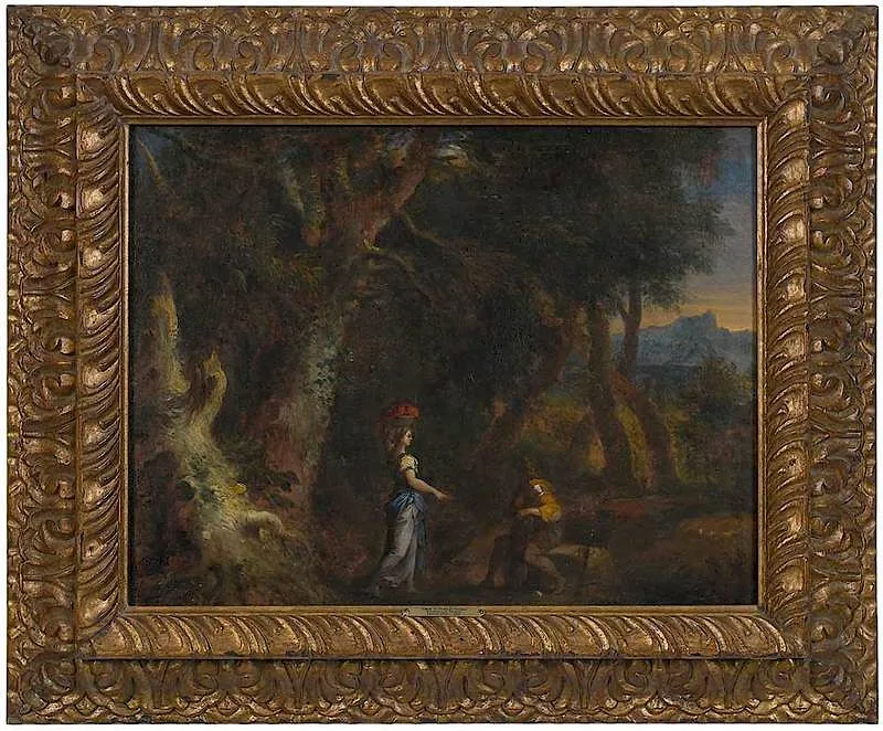 Renaldo and Armida by Nicolas Poussin, oil on canvas, sold Dec 2019