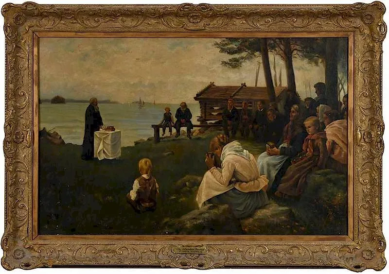 Frans Van Kuyck, The Islander's Service, oil on canvas