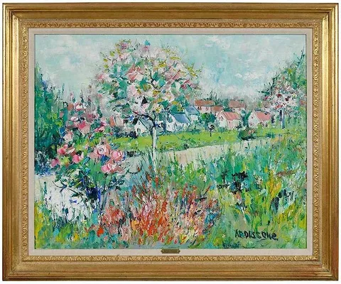 Yolande Ardissone, Champs Fleuris, oil on canvas