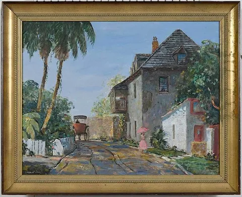 Emmett Fritz, Avila Street, St. Augustine, oil on board