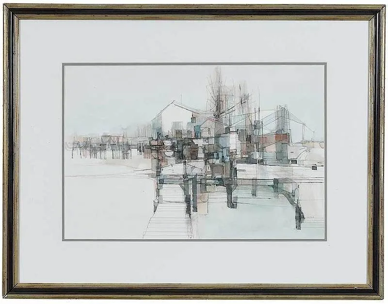Joe H. Cox, Coastal Culture No.7, 1981, watercolor and ink on paper