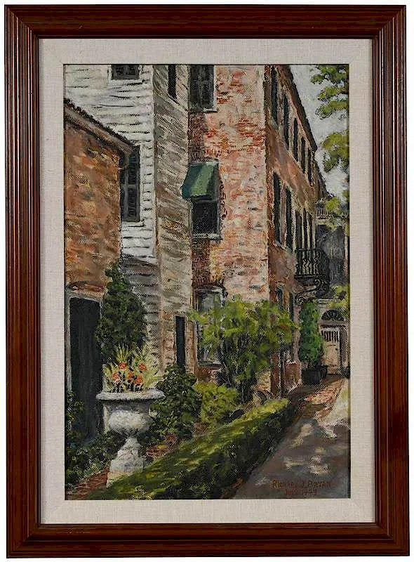 Richard J. Bryan, Charleston Scene, oil on artist board