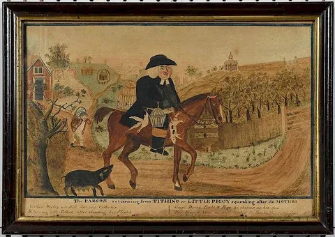 John Smith, The Parsons Return from Tithing.., watercolor on paper