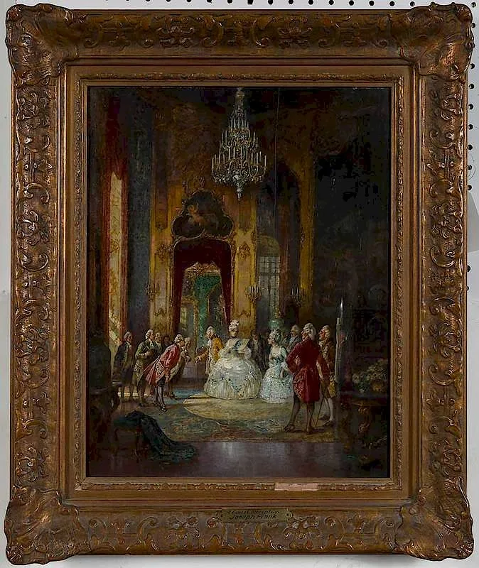 Court Reception by Josef Egon Frank, oil on panel, sold Dec 2019