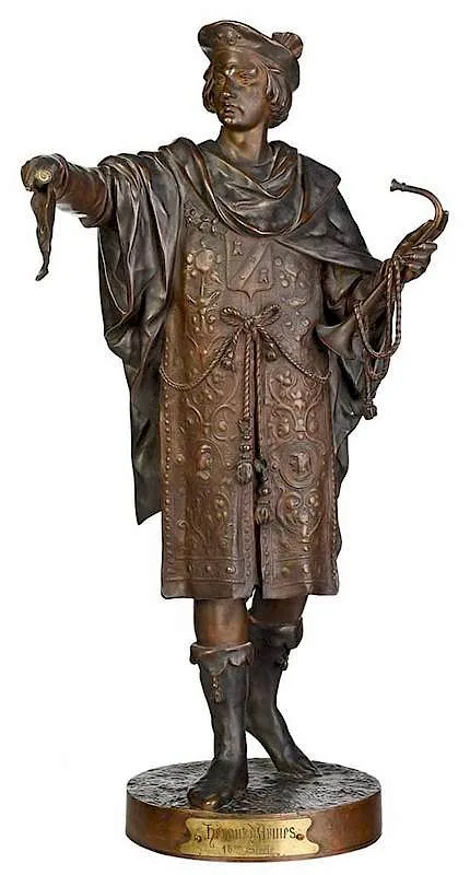 Emil Louis Picault, Heraut d'Armes, 16th Siecle, patinated bronze