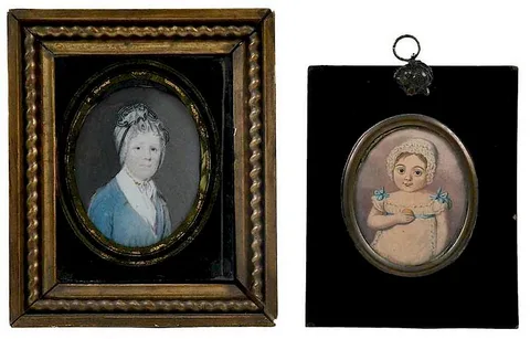 William M. S. Doyle, Portrait of an Old Woman, outfit highlighted with gum arabic, watercolor on ivory