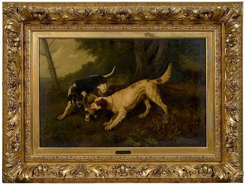 Filippo Palizzi, ÿPointers with a Woodcock, oil on canvas