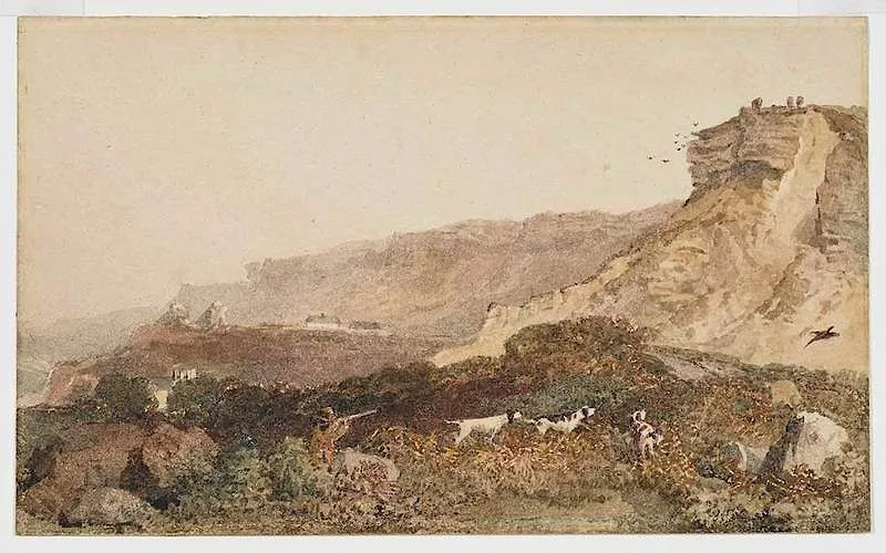 Pheasant Shooting by Peter De Wint, watercolor on paper, sold Sep 2019