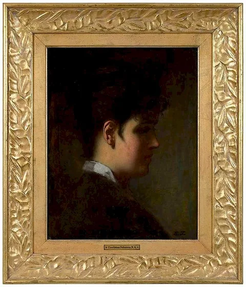 Eastman Johnson, Portrait of Nora, oil on board