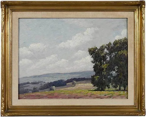 Andrew Schwartz, Sunny Landscape, oil on board