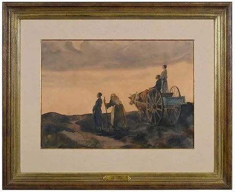 Alfred Heber Hutty, Toward a New Day, watercolor on paper