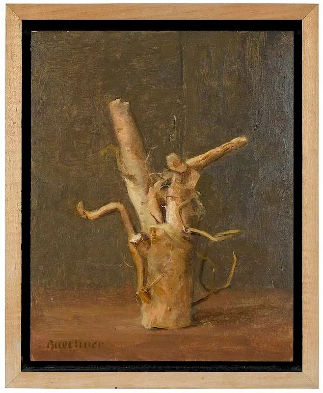 Thomas S. Buechner, ÿGinger Root, 1993, oil on card on strainer