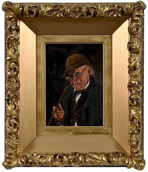 Carl Kronberger, Man Smoking, bearing spurious signature upper left "C. Kronberger, oil on panel