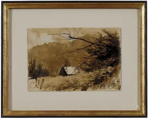 Ash County Barn by Tony Griffin, watercolor on paper, sold Sep 2019