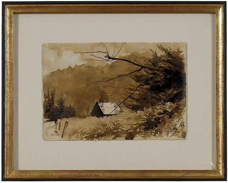 Tony Griffin, Ash County Barn, watercolor on paper