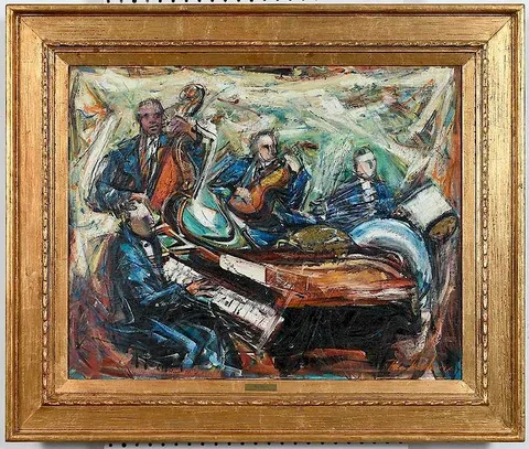 Savo Radulovic, Jazz Quartet, oil on canvas