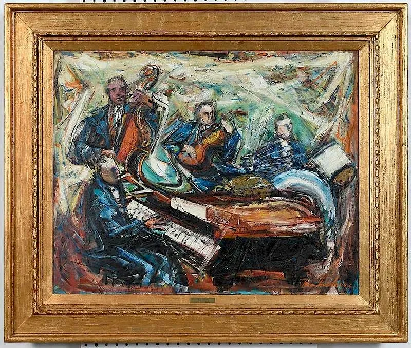 Savo Radulovic, Jazz Quartet, oil on canvas