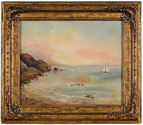 Girolamo P. Nerli, Shoreline at Dusk, oil on paperboard