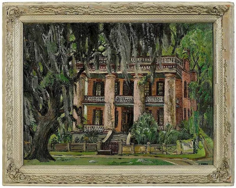 Ethelyn P. Cobb, Old Mansion, Beaufort, South Carolina, oil on artist board