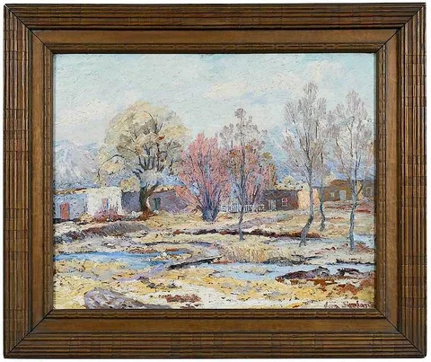 Theodore Van Soelen, Autumn in Santa Fe, oil on beaver board panel