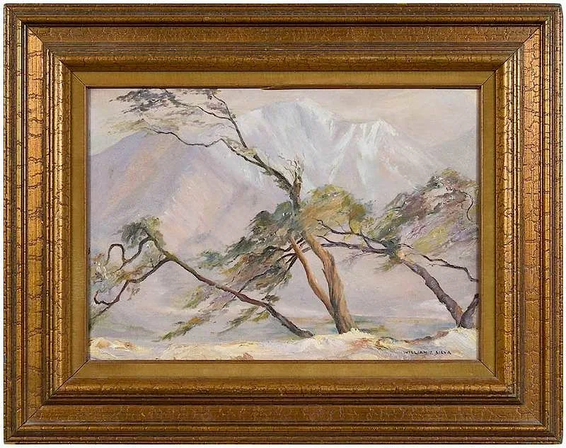 Mountain Landscape by William Posey Silva, oil on canvas, sold Jul 2019