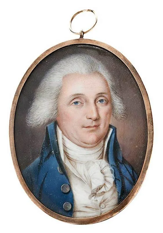 Sr. by James Peale, 1793, watercolor on ivory, offered Jul 2019