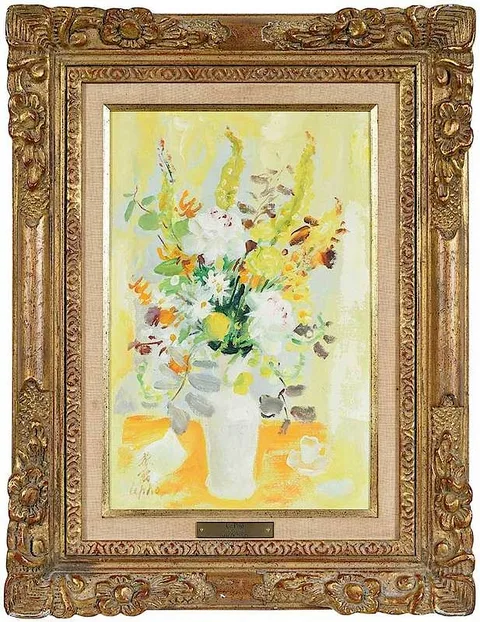 Le Pho, Vase de Fleurs, oil on canvas