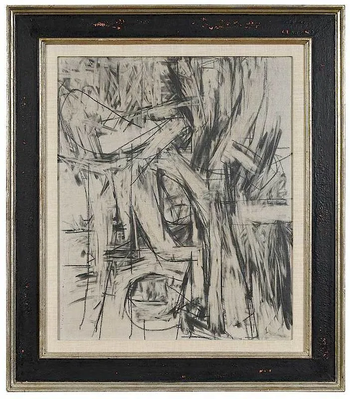 Untitled by Fritz Bultman, 1958, oil and crayon on canvas board, sold Jul 2019