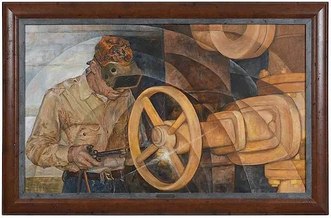 Valerie Vollmer, Louisiana Welder, 1978, oil on canvas
