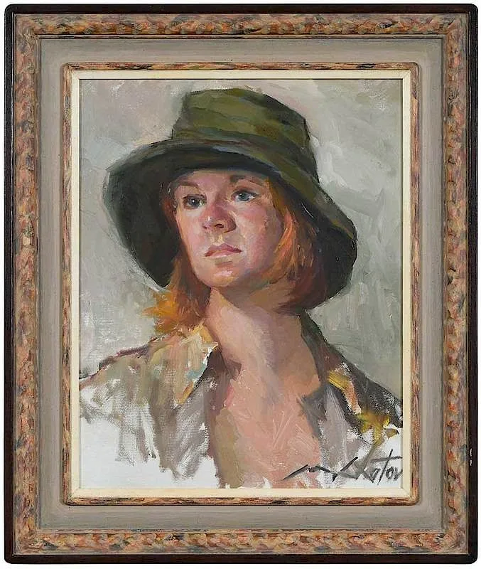 Mark Chatov, Poet Model, oil on canvas