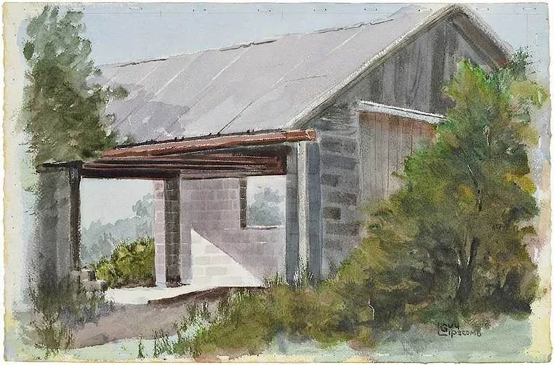 Guy Lipscomb, Nine AM Triangle, watercolor