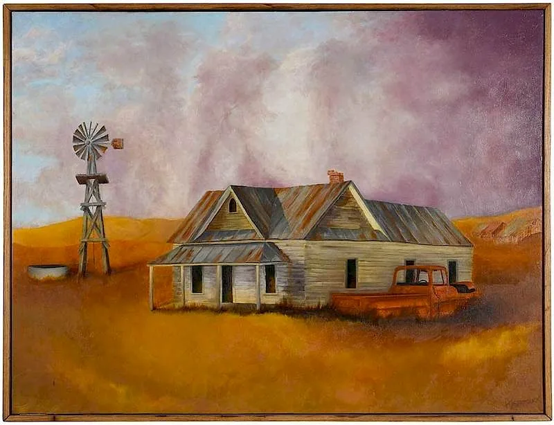 Walter Hasbrouck, Farm House, North Carolina, oil on canvas