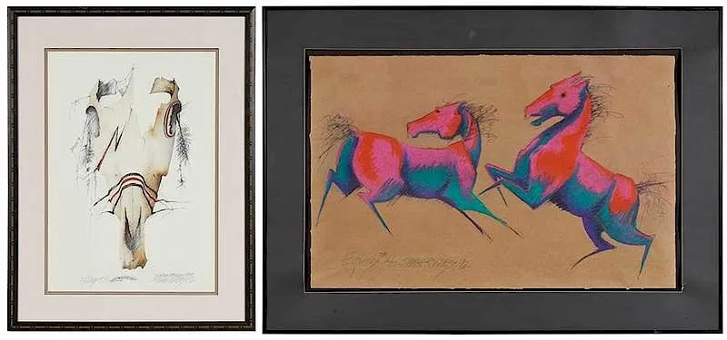 Sarah Rogers, Two works: Equus #4, 1992, pastel and pencil on paper