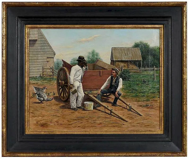 Farm Scene by W. R. Vander Veer, oil on canvas, sold May 2019