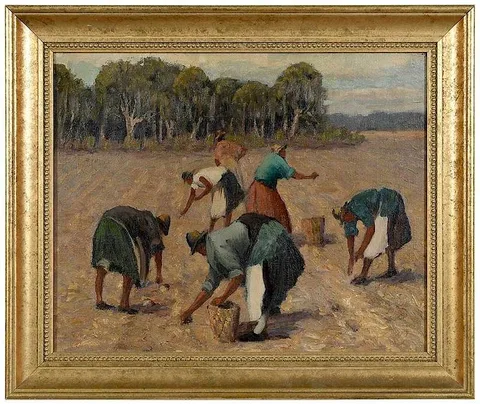 Alfred Heber Hutty, The Potato Pickers, circa 1935, oil on canvas