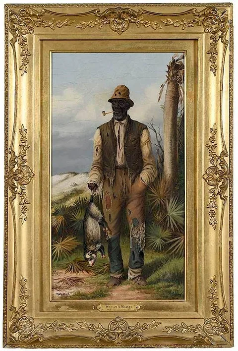 William Aiken Walker, Man Holding Possum, oil on canvas
