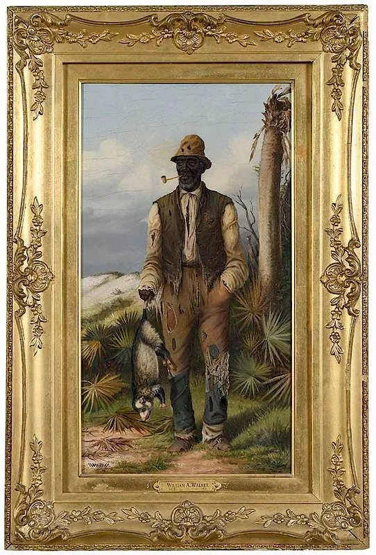 William Aiken Walker, Man Holding Possum, oil on canvas