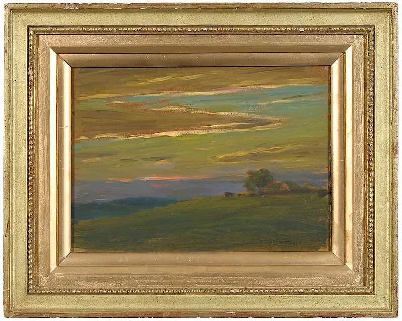 Pastoral by Eliot Candee Clark, circa 1890, oil on board, sold May 2019