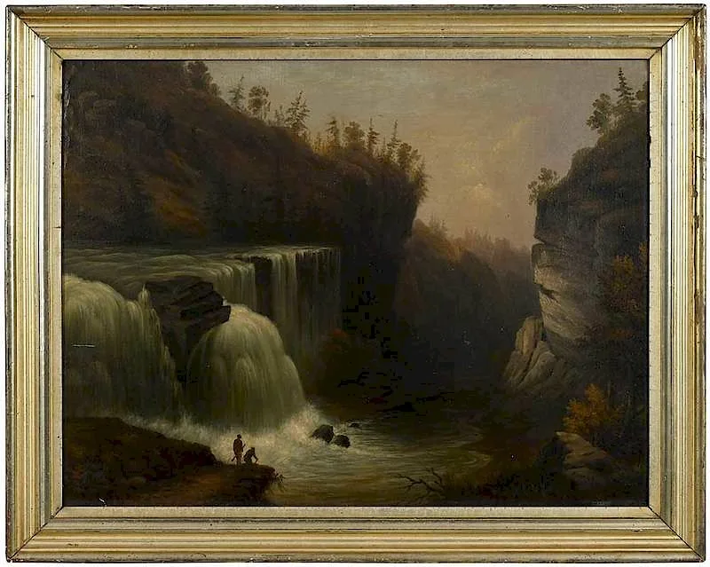 Edward Kranich, Passaic River Falls, oil on board