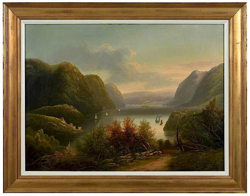 Peter Hanson, View of the Hudson, oil on canvas