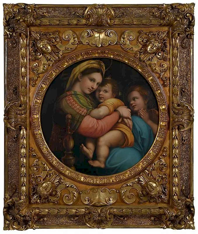 Angelo Mambriani, Madonna della Segiolla (or Sedia), after Raphael (Raffaello Sanzio da Urbino, oil on canvas