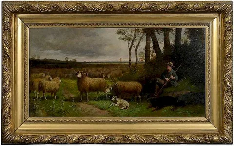 Nicholas Winfield Scott Leighton, The Shepherd, 1886, oil on canvas