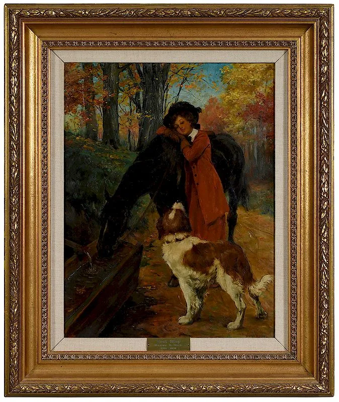 Rest Stop by Warren B. Davis, oil on canvas, sold May 2019