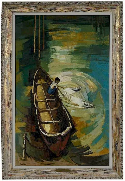 Froylan Ojeda, Barcos de Papei (Paper Boats), 1960, oil on canvas