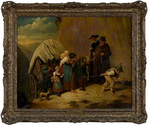 The Pious and the Poor by Thomas Reynolds Lamont, oil on canvas, sold May 2019