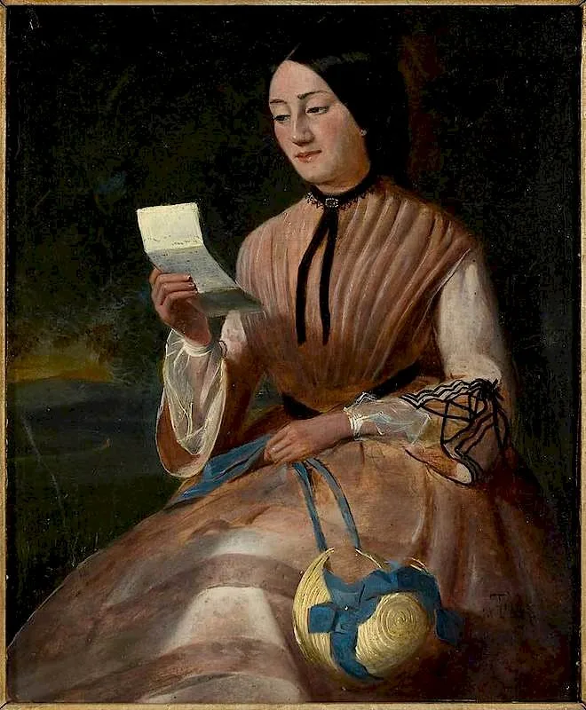 The Letter by Thomas Faed, oil on Winsor & Newton artist board, offered May 2019