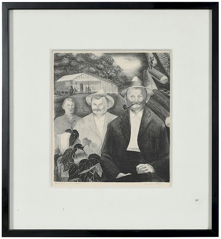 Carroll Cloar, Portrait of My Father, lithograph