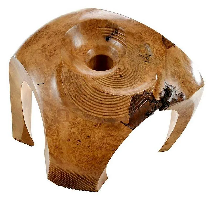 William Stoney Lamar, Untitled, vessel, circa 1985-1990, carved red maple burl