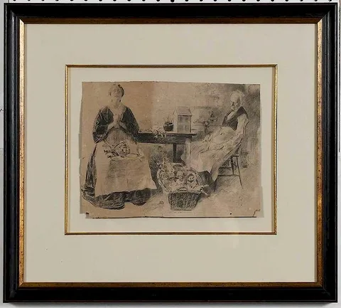 The Doll Maker by Charles Dana Gibson, pencil on  paper, sold May 2019