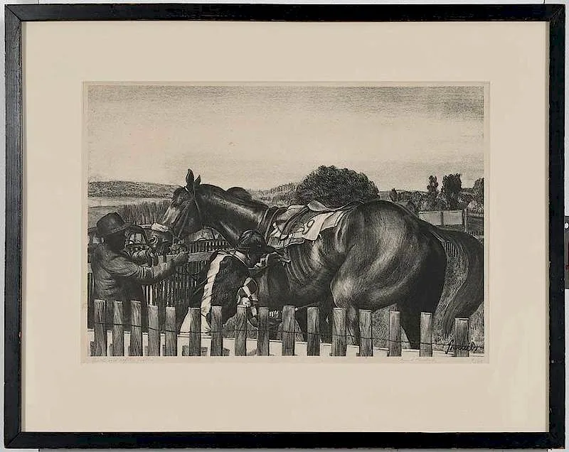 Girth and Safety Girth, ed. 11/50 by Paul Froelich, lithograph, sold May 2019